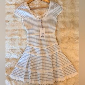 LoveShackFancy Elisavette Striped Stretch Knit Mini Dress, brand new, never worn